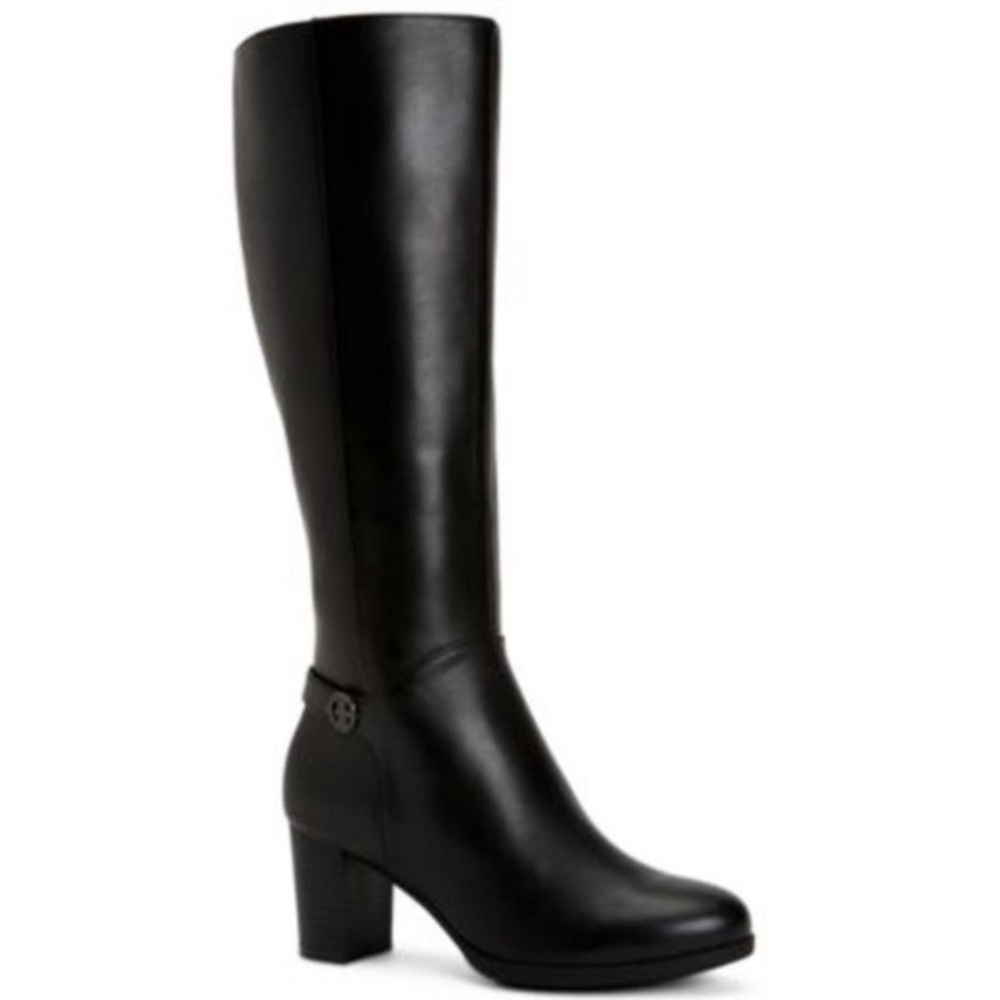 Giani Bernini Adonnys Dress Boot Black Leather Wide Calf, NWT